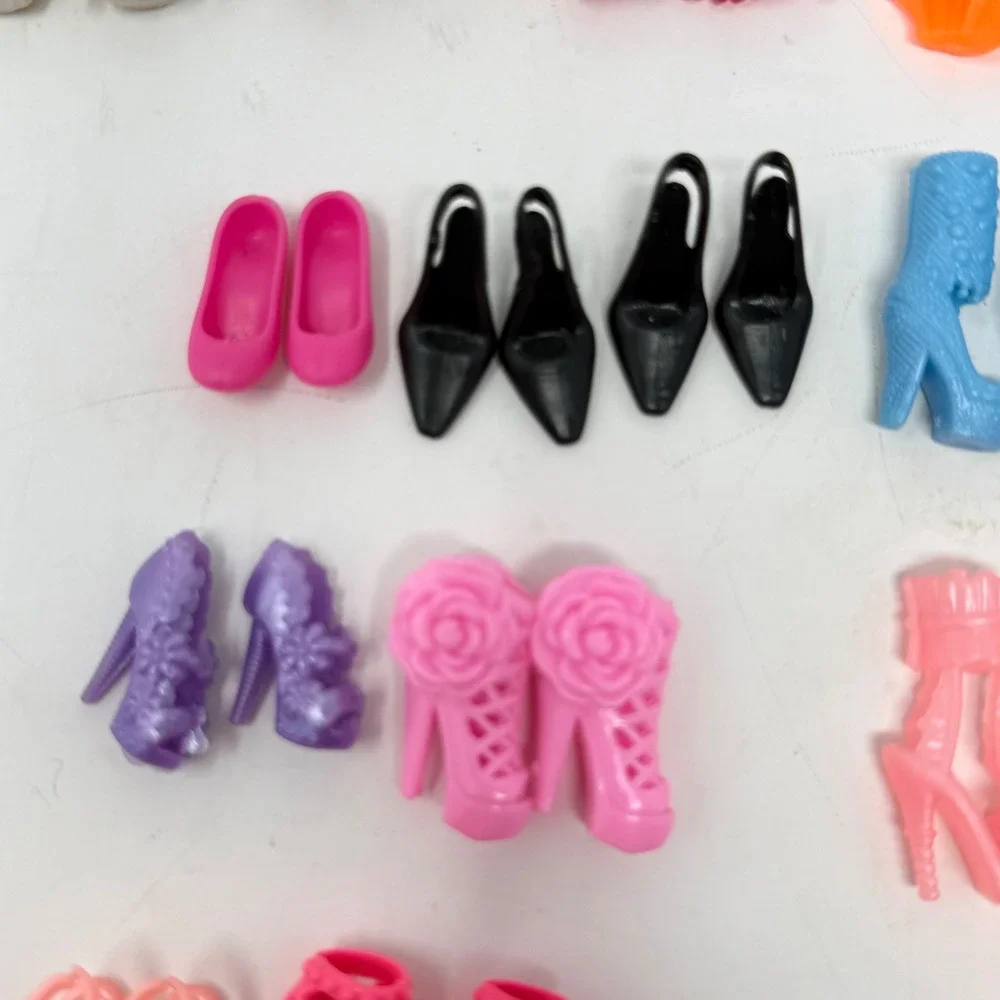 Unbranded Barbie Size Doll Shoes Lot 60 Pairs Heels Boots Sandals Multicolor Y2K